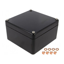 Carcasă universală neagră 160mm x 160mm x 90mm | Electronic-mag.ro | Componente Electronice