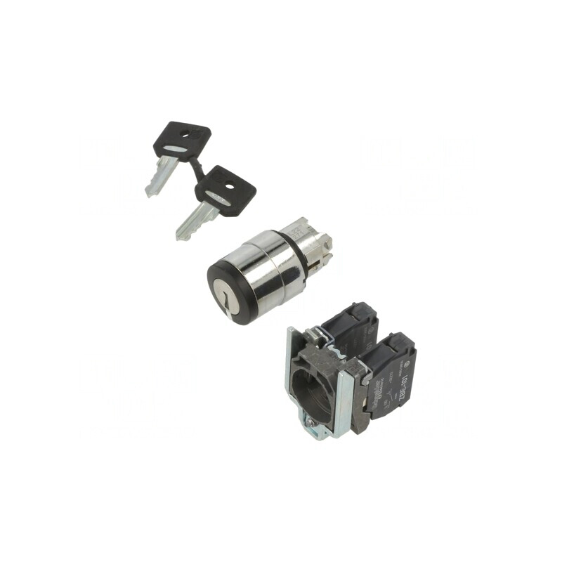 Comutator rotativ cu cheie 22mm 3 NO x2 negru | Electronic-mag.ro | Componente Electronice