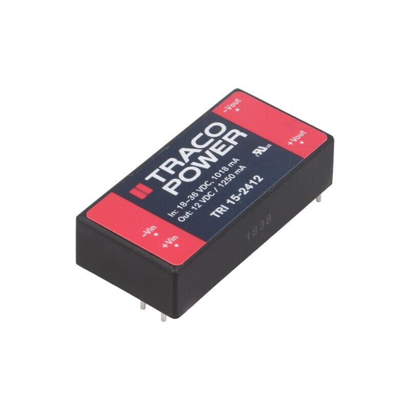 Convertor DC/DC 15W 12V 1.25A 2x1 TRI 15-2412 | Electronic-mag.ro | Componente Electronice