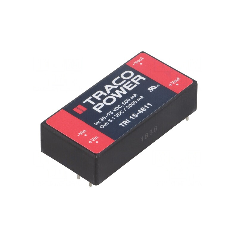 Convertor DC/DC 15W 36-75V la 5,1V 3A | Electronic-mag.ro | Componente Electronice