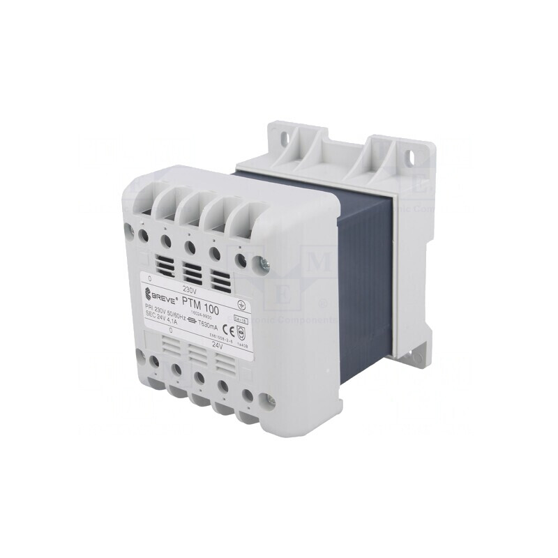 Transformator alimentare 100VA 230V AC 24V DIN șină | Electronic-mag.ro | Componente Electronice