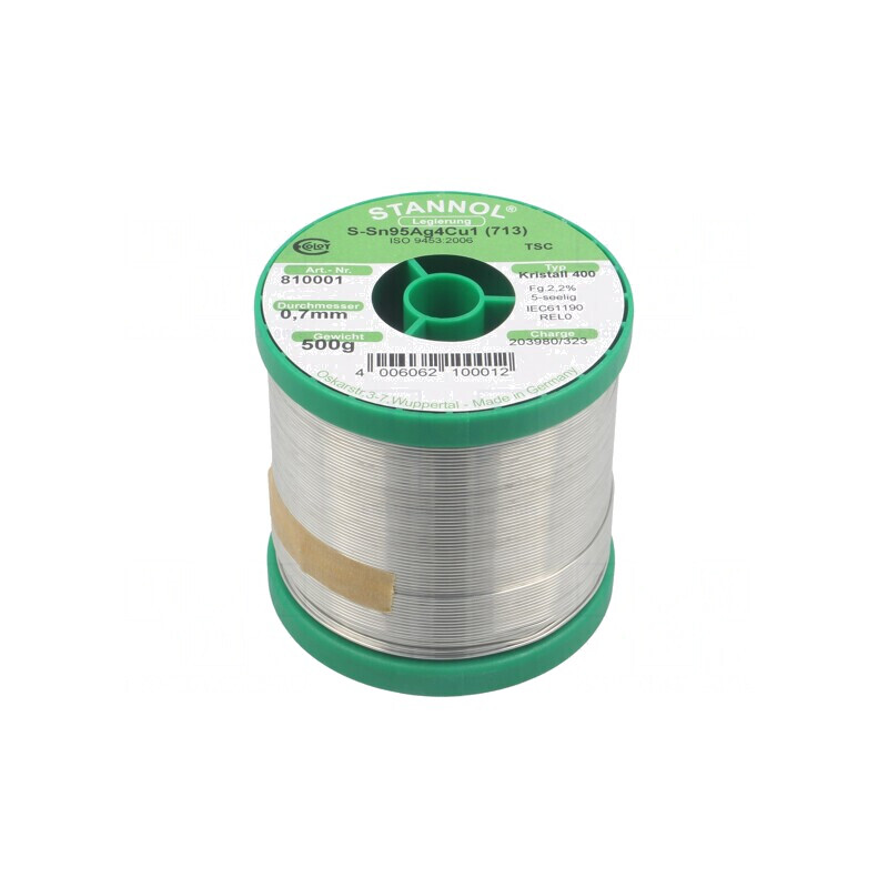 Sârmă de lipit fără plumb Sn95,5Ag3,8Cu0,7 700um 0,5kg 217°C | Electronic-mag.ro | Componente Electronice Sârmă de lipit fără plumb Sn95,5Ag3,8Cu0,7 700um 0,5kg 217°C | Electronic-mag.ro | Componente Electronice