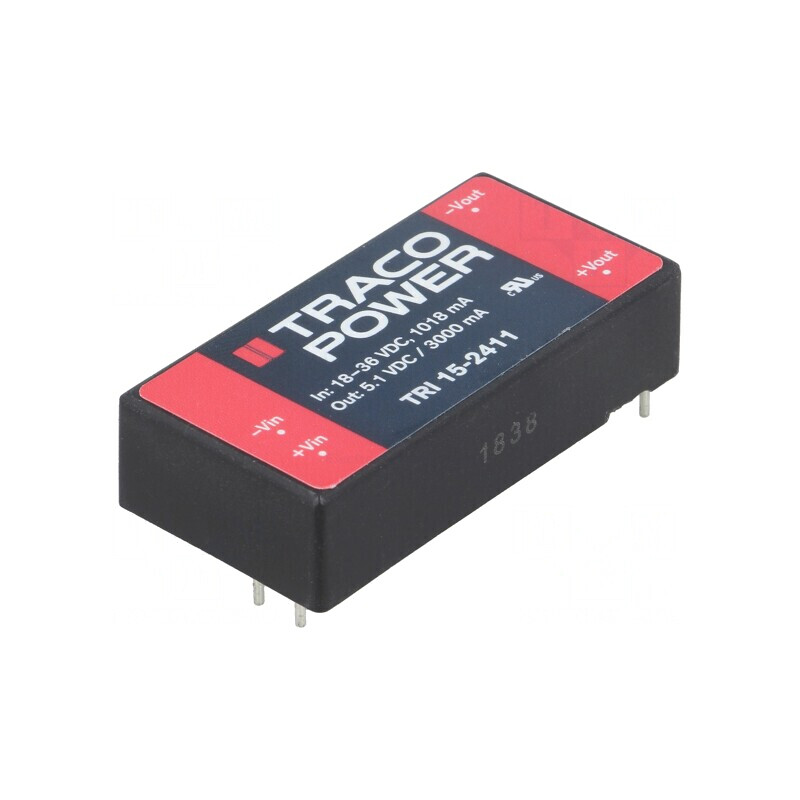 Convertor DC/DC 15W 18-36V Intrare 5.1V 3A Ieșire 2x1 TRI 15-2411 | Electronic-mag.ro | Componente Electronice Convertor DC/DC 15W 18-36V Intrare 5.1V 3A Ieșire 2x1 TRI 15-2411 | Electronic-mag.ro | Componente Electronice