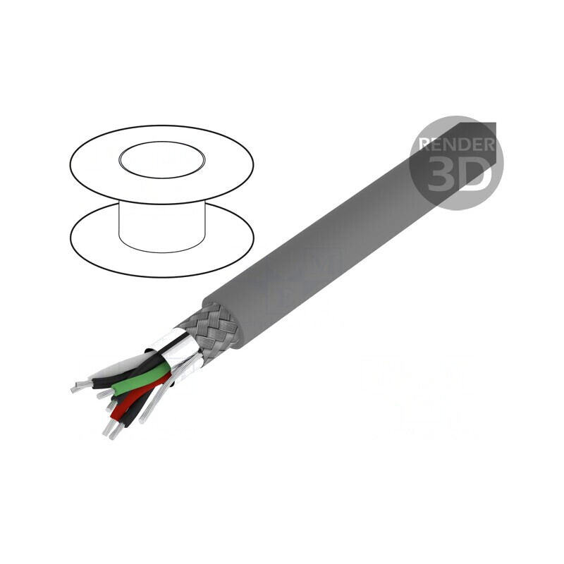 Cablu Electric Alpha Essential 3x2x28AWG PVC Gri Întunecat 300V | Electronic-mag.ro | Componente Electronice