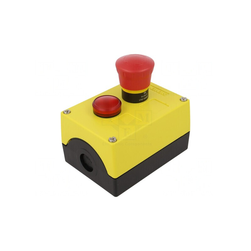 Casetă de comandă cu un buton cap ciupercă IP67 | Electronic-mag.ro | Componente Electronice