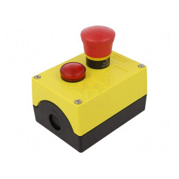 Casetă de comandă cu un buton cap ciupercă IP67 | Electronic-mag.ro | Componente Electronice