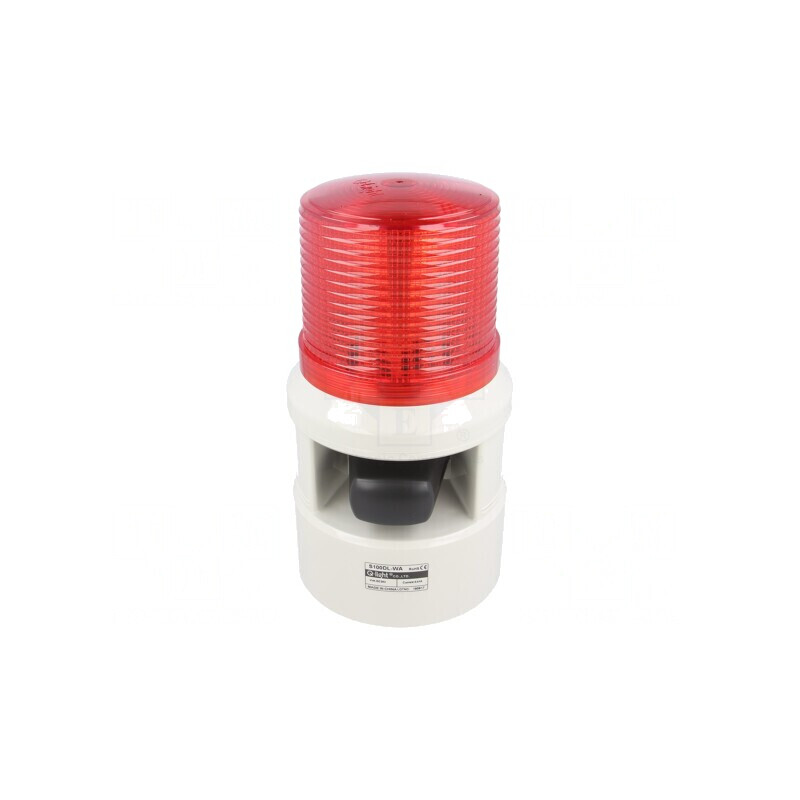 Semnalizator Luminos Acustic 24VDC LED Roșu IP54 103dB | Electronic-mag.ro | Componente Electronice