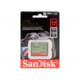 Card de memorie | Compact Flash | R: 120MB/s | W: 60MB/s | 64GB | SDCFXSB-064G-G46