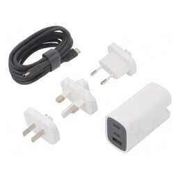 Încărcător USB 4,5A cu 3 Ieşiri (USB-A & USB-C) | Electronic-mag.ro | Componente Electronice