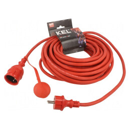 Prelungitor alimentare 20m 16A roșu 3x2,5mm2 | Electronic-mag.ro | Componente Electronice
