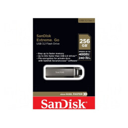 Pendrive | USB 3.2 | 256GB | USB A | Extreme GO | neagră,argintie | SDCZ810-256G-G46
