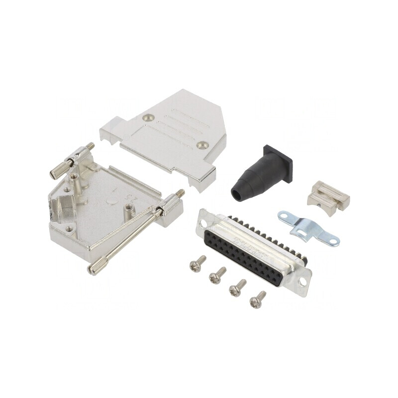 Conector D-Sub 25 pini mamă cu unghi 45° și terminal cu șurub pe cablu | Electronic-mag.ro | Componente Electronice Conector D-Sub 25 pini mamă cu unghi 45° și terminal cu șurub pe cablu | Electronic-mag.ro | Componente Electronice