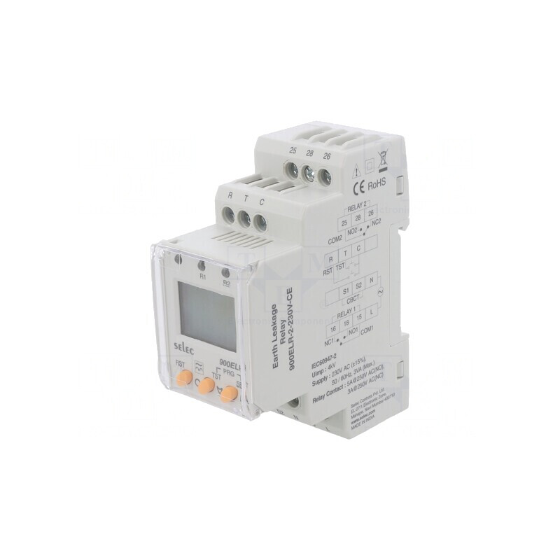 Releu Diferenţial Digital pentru Şină DIN - 230V | Electronic-mag.ro | Componente Electronice