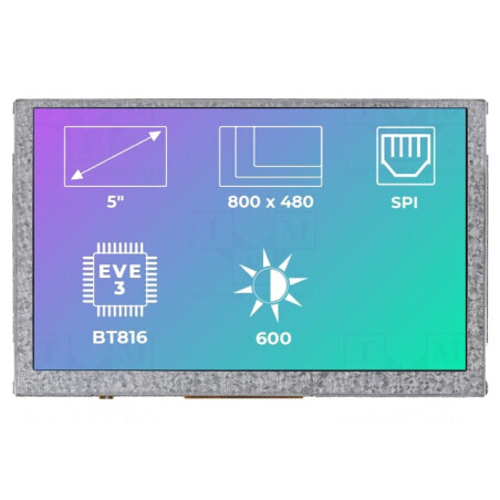Afișaj TFT 5 inch LED 800x480 600cd/m2 | Electronic-mag.ro | Componente Electronice