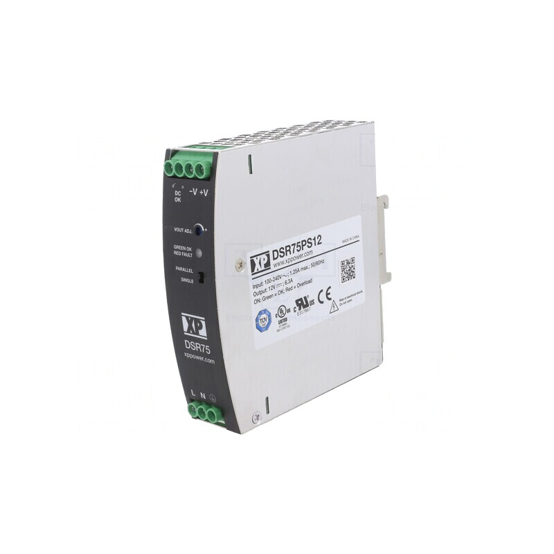 Alimentator Pulsatoriu pentru Șină DIN 75W 12V 6.3A | Electronic-mag.ro | Componente Electronice