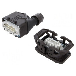 Conector HDC Tată Mamă 500V 16A 10 PIN 10 PE | Electronic-mag.ro | Componente Electronice