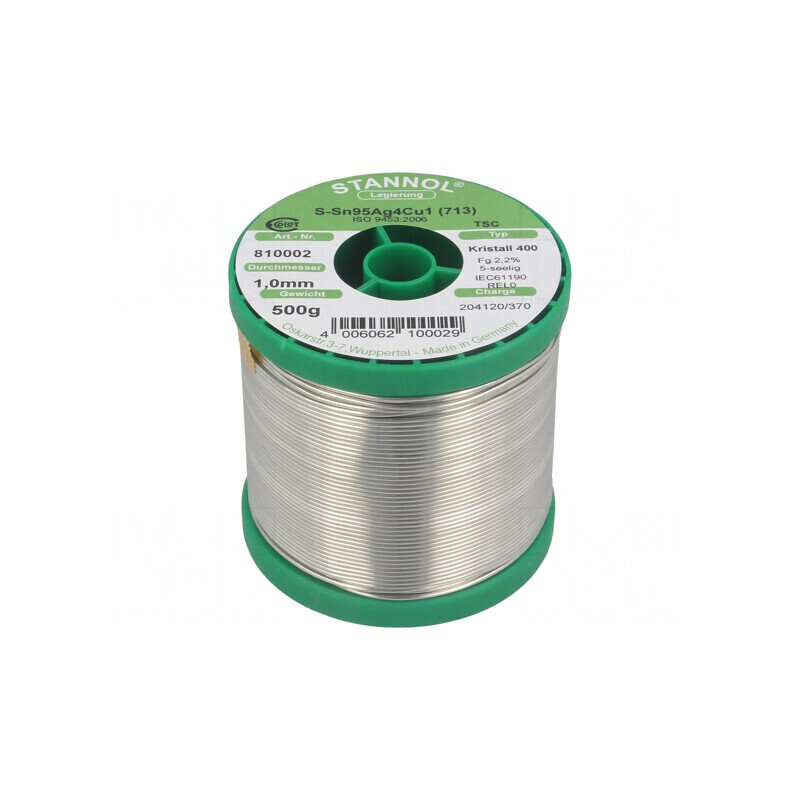 Sârmă de lipit fără plumb 1mm 0,5kg Sn95,5Ag3,8Cu0,7 | Electronic-mag.ro | Componente Electronice