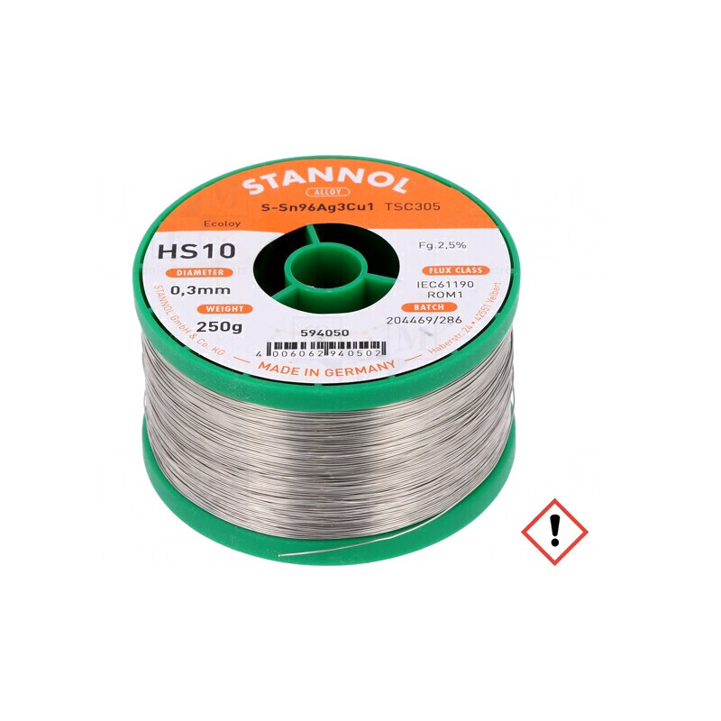 Sârmă de lipit fără plumb Sn96Ag3Cu1 0,3mm 0,25kg | Electronic-mag.ro | Componente Electronice