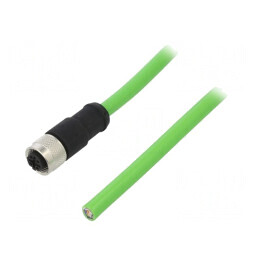Mufă M12 4 PIN mamă Ethernet 7,5m IP67 PUR | Electronic-mag.ro | Componente Electronice