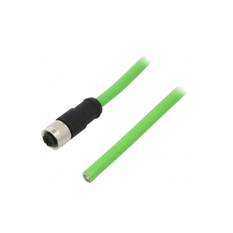 Mufă M12 4 PIN mamă Ethernet 7,5m IP67 PUR | Electronic-mag.ro | Componente Electronice