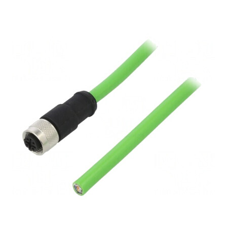 Mufă M12 4 PIN mamă Ethernet 7,5m IP67 PUR | Electronic-mag.ro | Componente Electronice