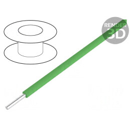 Cablu HookUp Wire 26AWG PTFE Verde 30,5m 250V