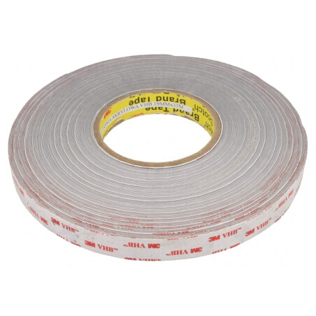 Bandă de Fixare Acrilică Gri 19mm x 33m VHB 4936 | Electronic-mag.ro | Componente Electronice