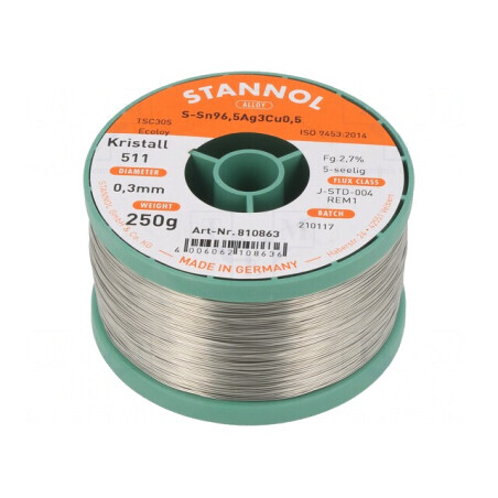 Sârmă de lipit fără plumb 0,3mm 0,25kg bobină | Electronic-mag.ro | Componente Electronice