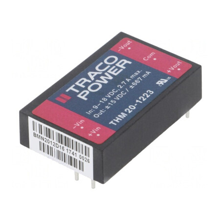 Convertor DC/DC 20W 9-18V la 15V/-15V | Electronic-mag.ro | Componente Electronice