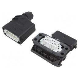Conector Electric HDC 250V 16A 10 PIN 10 PE | Electronic-mag.ro | Componente Electronice