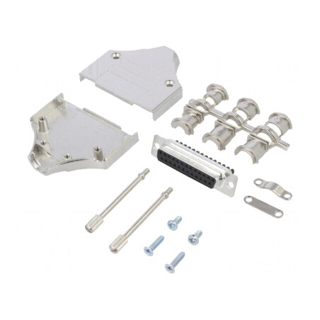 Conector D-Sub 25-Pin Femelă cu Terminal Șurub pe Cablu | Electronic-mag.ro | Componente Electronice