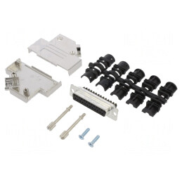 Conector D-Sub 25P Mamă 45° Terminal Şurub Cabluri | Electronic-mag.ro | Componente Electronice