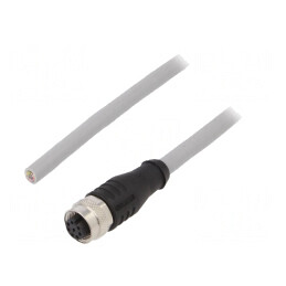 Cablu de conectare | M12 | PIN: 8 | drept | 5m | mufă | -30÷80°C | IP67 | 05.00.6041.8211.005M