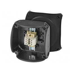 Cutie de conexiuni IP66 neagră 93x93x62mm | Electronic-mag.ro | Componente Electronice