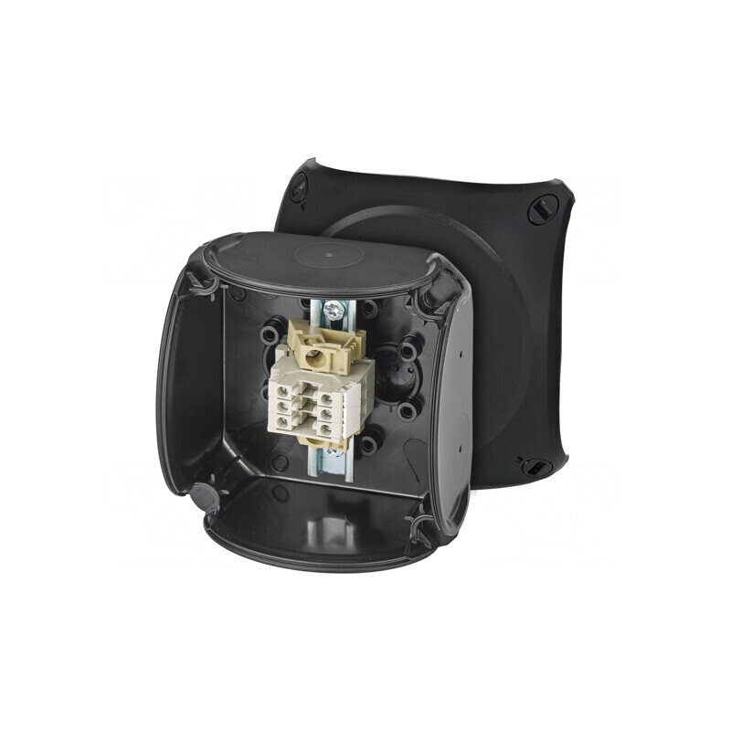 Cutie de conexiuni IP66 neagră 93x93x62mm | Electronic-mag.ro | Componente Electronice