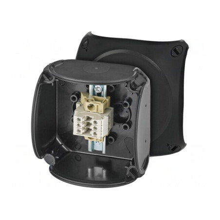 Cutie de conexiuni IP66 neagră 93x93x62mm | Electronic-mag.ro | Componente Electronice