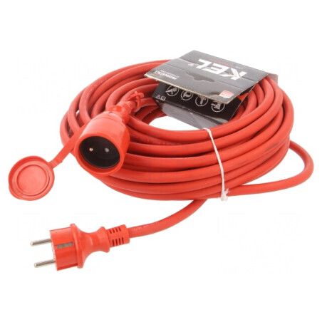 Prelungitor Alimentare 20m 16A Roșu | Electronic-mag.ro | Componente Electronice