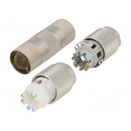 Cuplă M12 pe cablu IP67 Cat 7a | Electronic-mag.ro | Componente Electronice