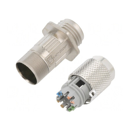 Mufă M12 8 Pin Mamă ProfiNET IP67 | Electronic-mag.ro | Componente Electronice