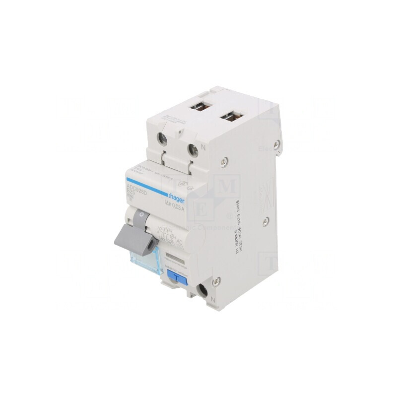 Întrerupător RCBO 25A 30mA 1P+N 240VAC IP20 | Electronic-mag.ro | Componente Electronice
