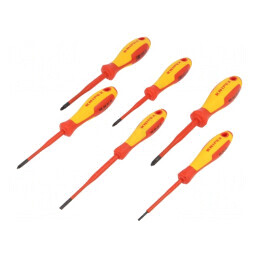 Set Șurubelnițe Izolate 6 Buc. Phillips, Pozidriv, Plată 1kVAC | Electronic-mag.ro | Componente Electronice