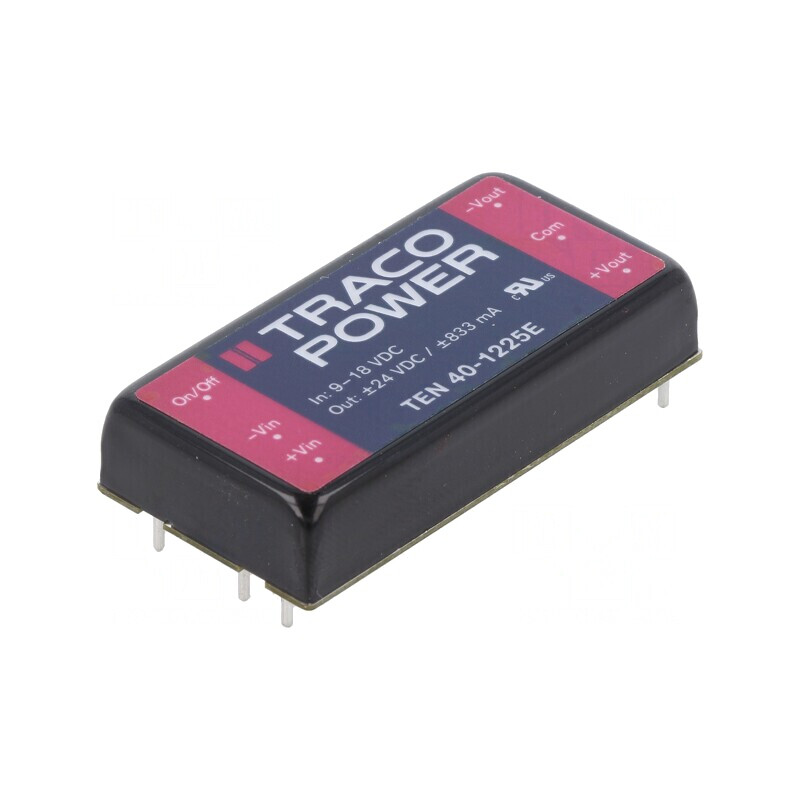 Convertor DC/DC 40W 9-18V la 24V/-24V TEN 40-1225E | Electronic-mag.ro | Componente Electronice