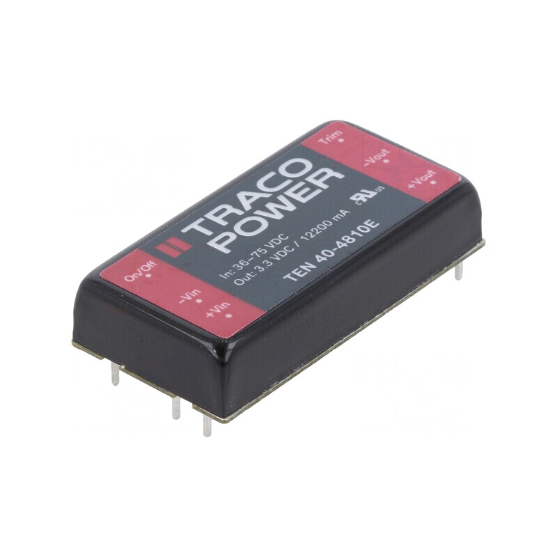 Convertor DC/DC 40W 38-75V la 3,3V 12,2A TEN 40-4810E | Electronic-mag.ro | Componente Electronice Convertor DC/DC 40W 38-75V la 3,3V 12,2A TEN 40-4810E | Electronic-mag.ro | Componente Electronice