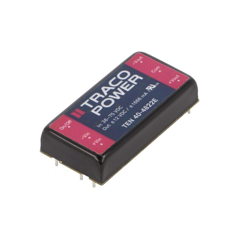 Convertor DC/DC 40W 38-75V la 12V/-12V TEN 40-4822E | Electronic-mag.ro | Componente Electronice Convertor DC/DC 40W 38-75V la 12V/-12V TEN 40-4822E | Electronic-mag.ro | Componente Electronice