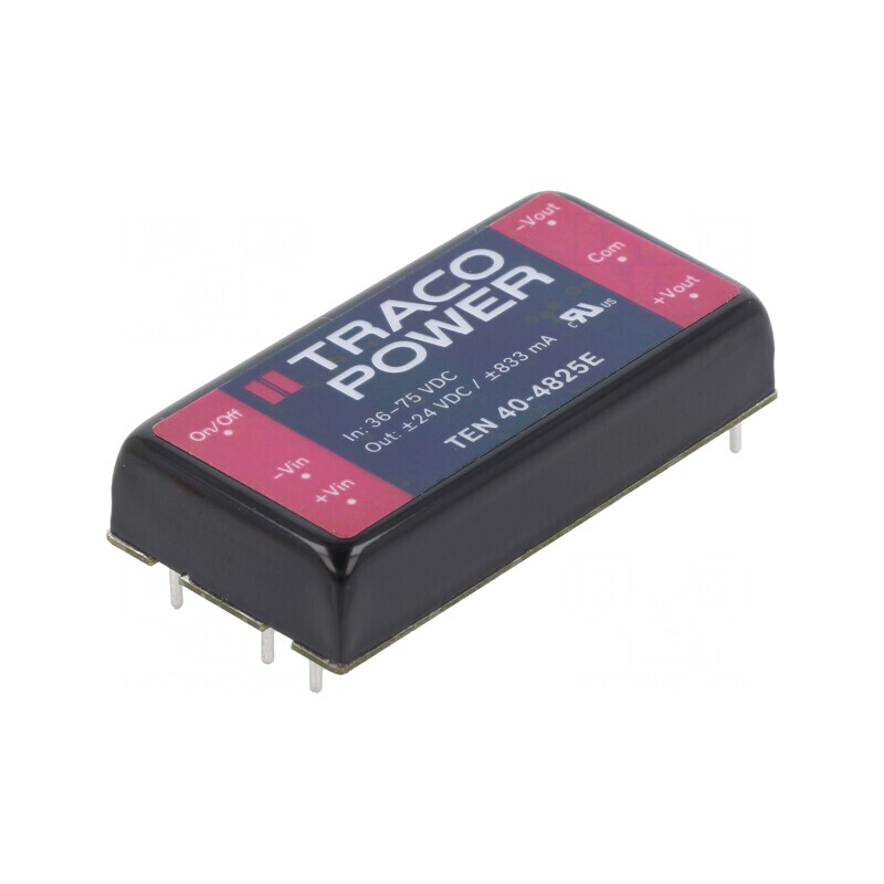 Convertor DC/DC 40W 38-75V la 24V/-24V TEN 40-4825E | Electronic-mag.ro | Componente Electronice Convertor DC/DC 40W 38-75V la 24V/-24V TEN 40-4825E | Electronic-mag.ro | Componente Electronice