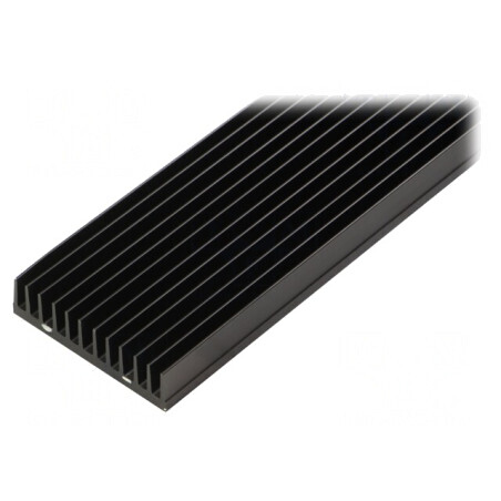 Radiator extrudat cu aripioare negru 1000mm | Electronic-mag.ro | Componente Electronice
