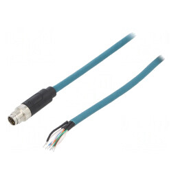 Mufă M12 8 PIN tată IP67 48V drept 1m | Electronic-mag.ro | Componente Electronice