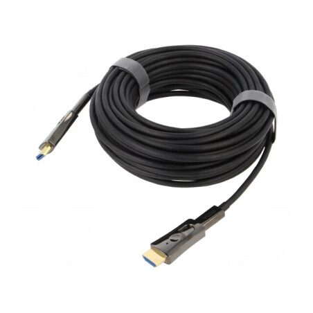 Cablu HDMI 2.0 Optic 15m Negru | Electronic-mag.ro | Componente Electronice