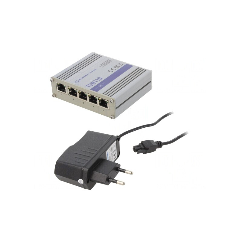 Switch Ethernet 5 Porturi RJ45 9-30VDC Neadministrabil TSW110 | Electronic-mag.ro | Componente Electronice