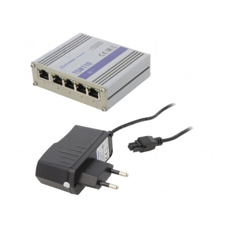 Switch Ethernet 5 Porturi RJ45 9-30VDC Neadministrabil TSW110 | Electronic-mag.ro | Componente Electronice